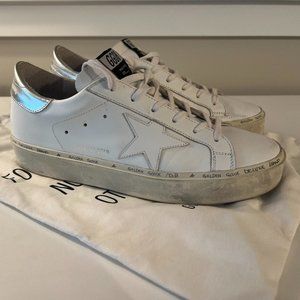 Golden Goose Hi Star White/Silver Size 40 w/ Bag & Receipt